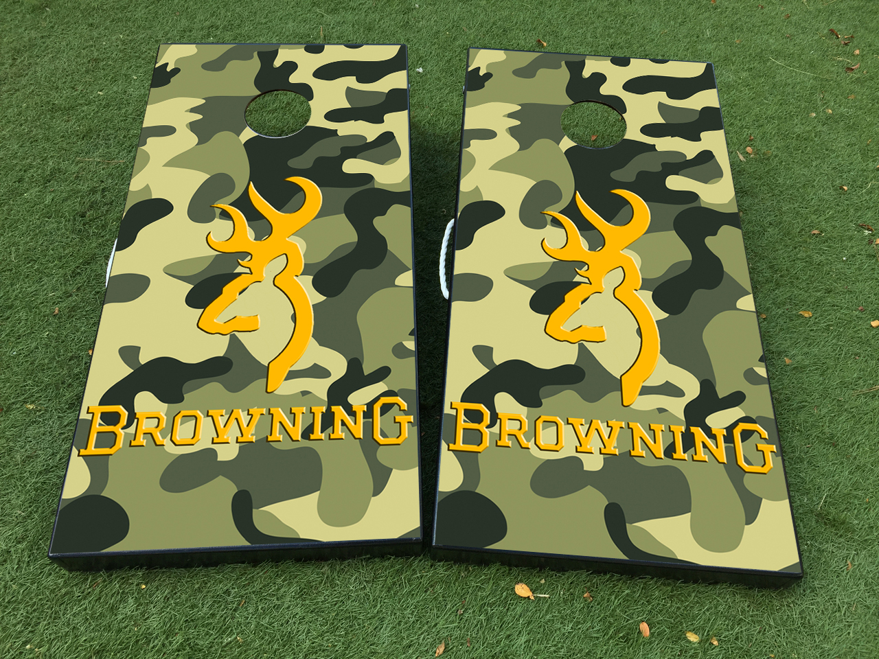 Browning Camo Deer Cornhole Board Game Decal VINYL WRAPS with LAMINATED