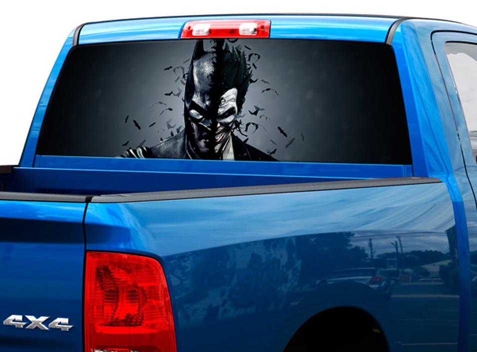 Batman vs Joker art movies Rear Window Decal Sticker Pick-up Truck SUV Car