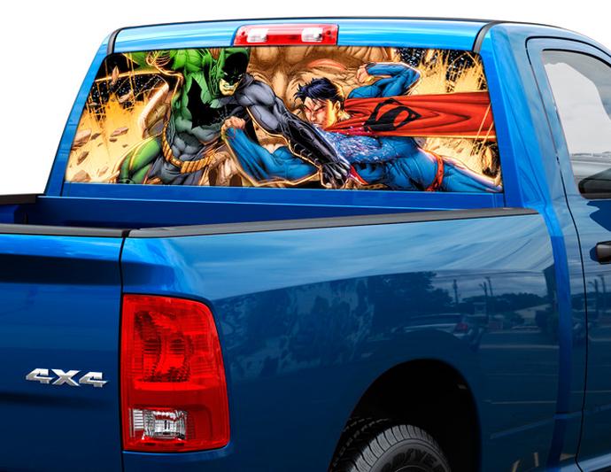 Batman vs Superman Art Rear Window Decal Sticker Pick-up Truck SUV Car #2